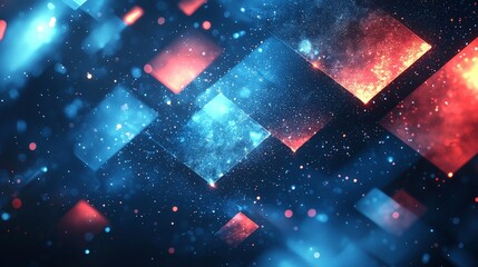 Wall Mural - abstract digital background with vibrant colors and geometric shapes.
