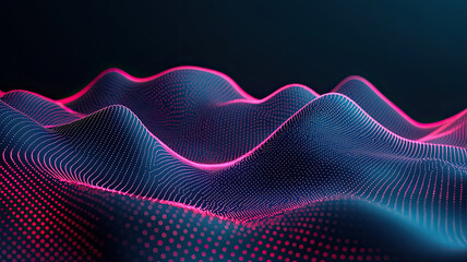 Wall Mural - dynamic waves with neon colors and patterns create vibrant scene