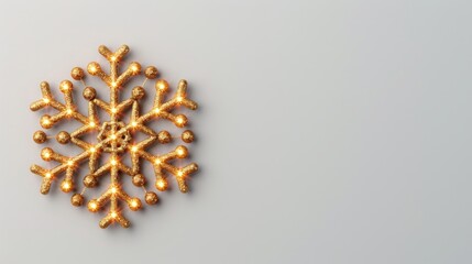 Wall Mural - Decorative snowflake with lights on a light background.
