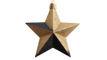 Wall Mural - Decorative star ornament in gold and black colors.