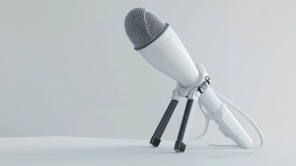Poster - A modern microphone on a stand, designed for recording or live performances.