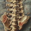 © Paul - Highly detailed cross-section of lumbar spine and sacral region, emphasizing nerve pain and spinal compression injury