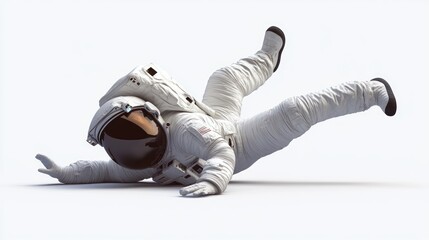 Aufkleber - An astronaut in a spacesuit appears to be falling or stumbling on a surface.