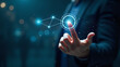 © Arief - Businessman touching futuristic interface. Concept of innovation, technology, and future.