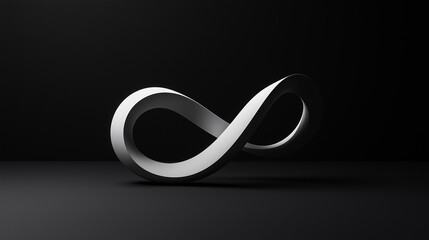 Poster - minimalist abstract design symbolizing infinity in dark setting