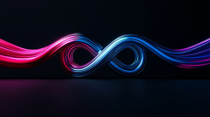 Leinwandbilder - vibrant infinity symbol created with flowing pink and blue light