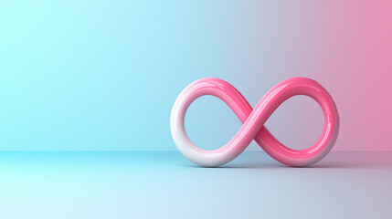 Fototapete - abstract infinity symbol in soft pastel colors, evoking calmness