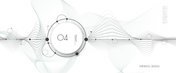 Wall Mural - vector illustration molecule, network connection. element of geometric shape, wave line, dot, on whi