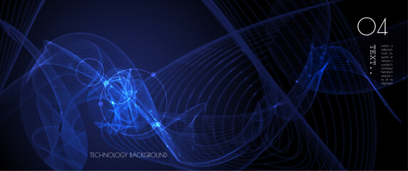 Wall Mural - vector abstract cyberspace and blue line pattern movement, graphic design over dark blue space backg