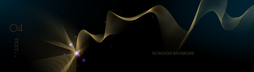 Wall Mural - vector illustration design. bright gold wave, wavy line pattern. abstract motion of curve lines, lig