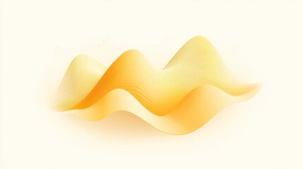 Poster - Abstract wavy shapes in soft yellow tones creating a minimalist aesthetic.