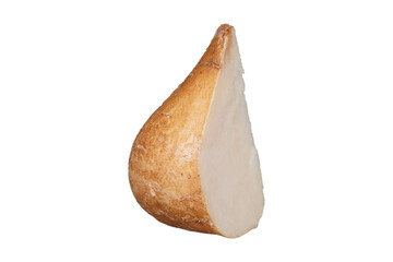 A quarter piece of jicama isolated transparent