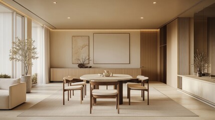 Wall Mural - Modern Minimalist Dining Room Design