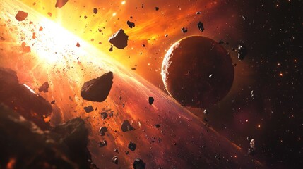 Wall Mural - A Fiery Cosmic Collision