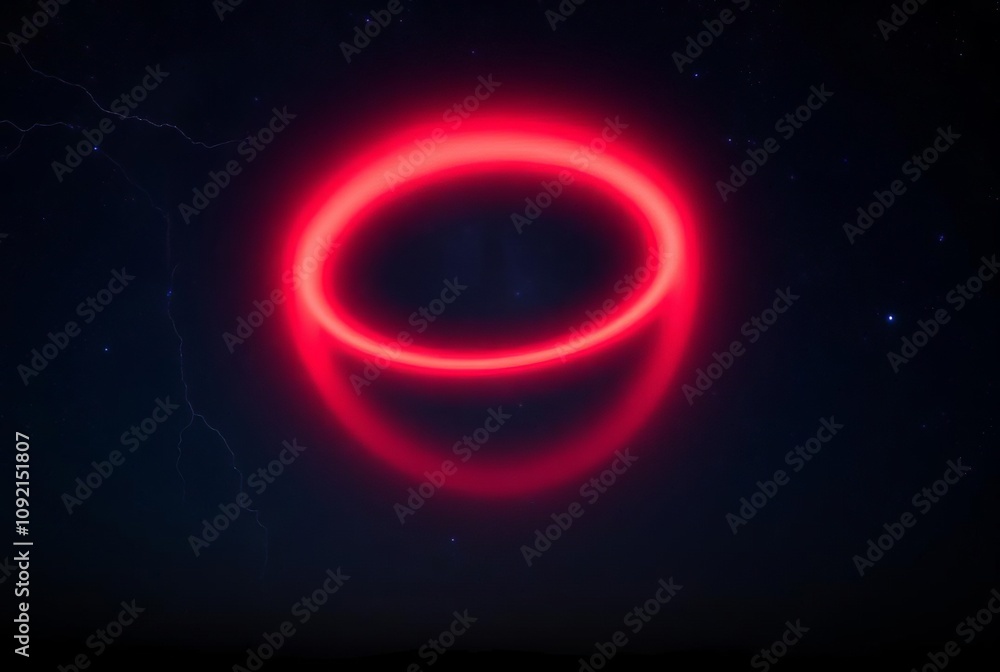 Red Light Rng Elve Ring Expanding ring of red light appearing at the edge of t Stock ...