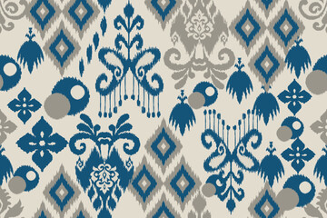  Abstract ethnic ikat pattern traditional Design for background, carpet, wallpaper, clothing, wrapping, Batik, fabric, Vector illustration. embroidery style.