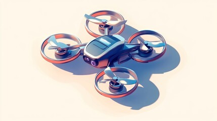Poster - A sleek drone with four propellers designed for aerial photography and exploration.