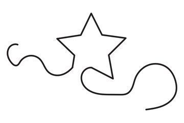Wall Mural - Line star one continuous line drawing design vector