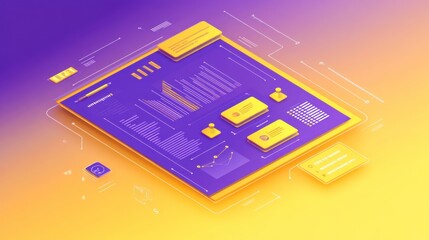 Leinwandbilder - A colorful data visualization dashboard displaying graphs and metrics.