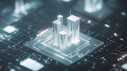 Poster - Abstract representation of data visualization on a circuit board.