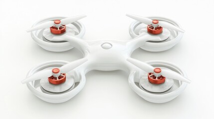 Poster - A sleek white quadcopter drone with four rotors, designed for aerial photography and exploration.