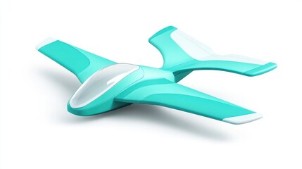 Poster - A sleek, modern aircraft design in turquoise, showcasing innovative transportation technology.