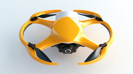 Poster - A sleek yellow drone designed for aerial photography and exploration.