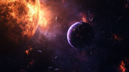 Wall Mural - Fiery Stellar Encounter