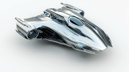 Aufkleber - A sleek, futuristic spacecraft design with a polished metallic surface and aerodynamic features.
