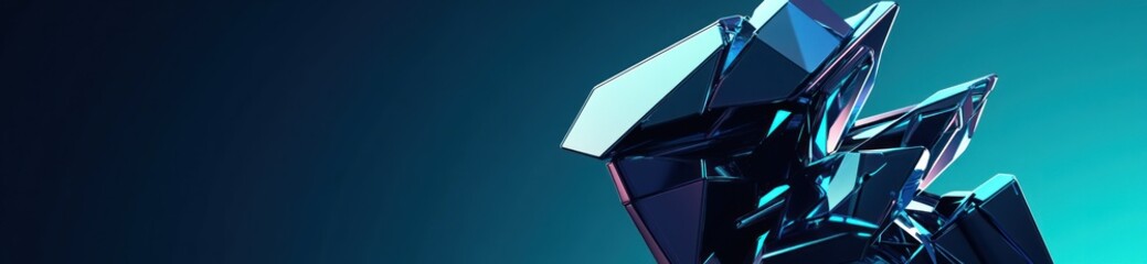 Leinwandbilder - Abstract geometric shapes with a futuristic aesthetic and vibrant colors.