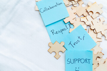 Poster - Collaborative business practices trust and support strategies for teams office environment actionable insights positive growth