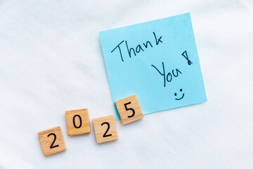 Poster - Gratitude for 2025 a business reflection on future opportunities personal growth and positive mindsets in a creative workspace