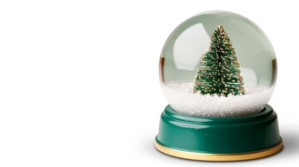 Wall Mural - Snow globe featuring a decorated Christmas tree.