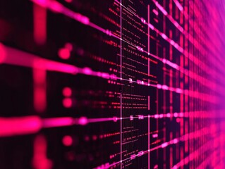 Wall Mural - abstract digital design with vibrant pink lines creating a futuristic technology background.