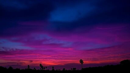 Wall Mural - Copy space minimal concept of summer sunset sky and white cloud abstract blank background.