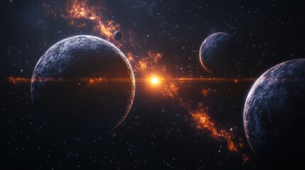 Wall Mural - Cosmic Dance of Planets