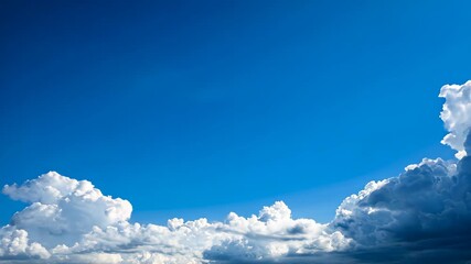 Wall Mural - Copy space minimal concept of summer blue sky and white cloud abstract blank background.