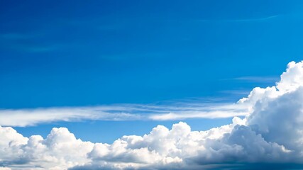 Wall Mural - Copy space minimal concept of summer blue sky and white cloud abstract blank background.