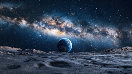 Wall Mural - Earthrise from the Lunar Surface