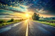 © StudioATC - Vintage Style Photography of Smooth Asphalt Highway with Morning Dew and Subtle Sheen for Scenic Road Travel Images