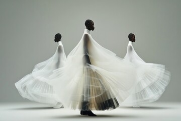 Fashion model showcasing futuristic fashion design, avant-garde couture in artistic photo shoot	