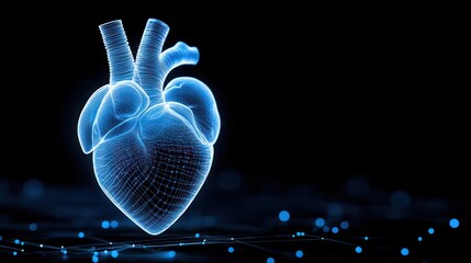 Leinwandbilder - Digital heart visualization medical science lab 3d render futuristic environment healthcare concept