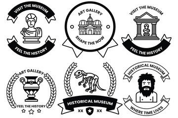 Wall Mural - a set of different historical museum badges
