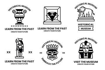 Wall Mural - A set of different historical museum badges