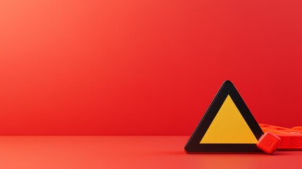 security warning notification background concept with copy space