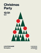 © jozefmicic - Christmas party poster vector template layout. Seasonal festive event flyer with abstract xmas tree illustration. Eps10 printable file.