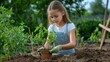 © Sangsung - Young Girl Planting Seedling in Home Garden