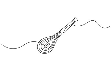 Wall Mural - Continuous Line Drawing Of Balloon Whisk. One Line Of Kitchen Tool Balloon Whisk. Whisk Continuous Line Art, Cooking whisk one line continuous drawing. Kitchen tools continuous one line illustration