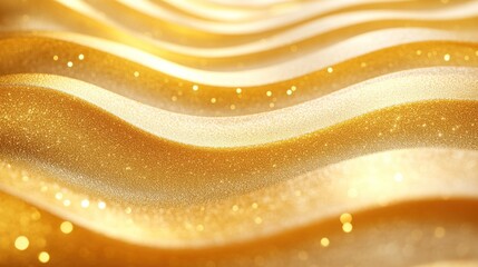 Wall Mural - shimmering golden waves with sparkling texture.