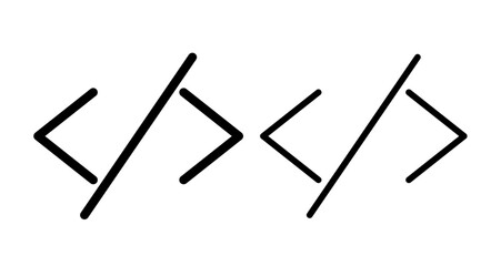 Coding Icon set in black filled and line.